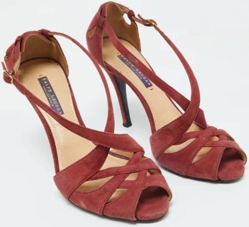 Ralph Lauren Pre-owned Suede sandals Red Dames