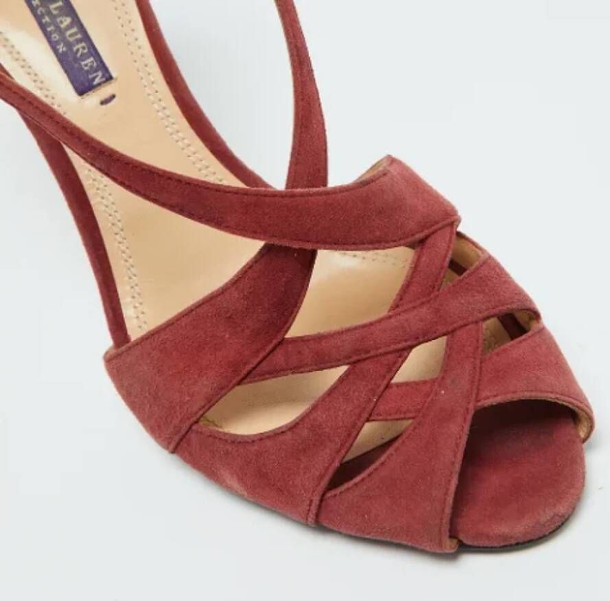 Ralph Lauren Pre-owned Suede sandals Red Dames