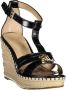 Ralph Lauren Zwarte Polyester Sleehak Sandalen met Enkelband Black Dames - Thumbnail 5