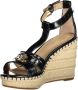 Ralph Lauren Zwarte Polyester Sleehak Sandalen met Enkelband Black Dames - Thumbnail 6