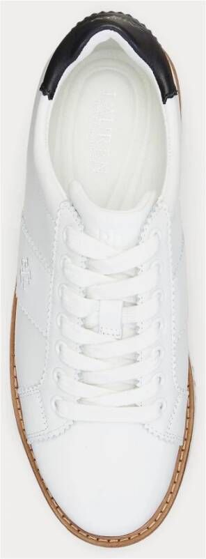 Ralph Lauren Sneaker Amelia in leer met plateau White Dames