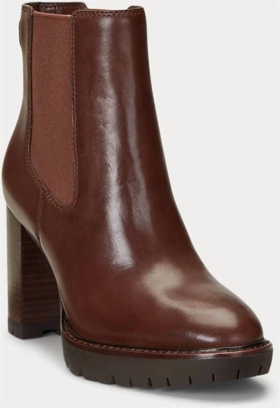 Ralph Lauren Stivaletti Layne van leer Brown Dames