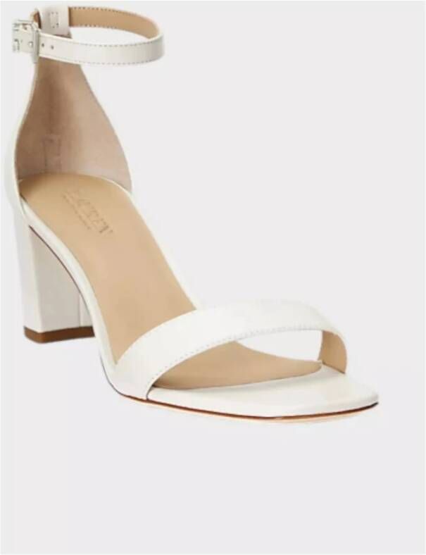 Ralph Lauren Witte leren sandalen met hak White Dames