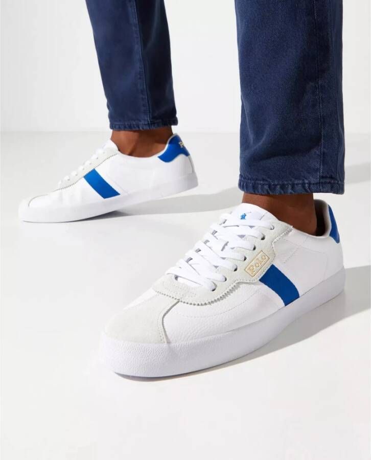 Ralph Lauren Witte leren sneakers Court VLC II White Heren