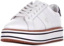 Ralph Lauren Witte Leren Sneakers Logo Zijkant White Dames