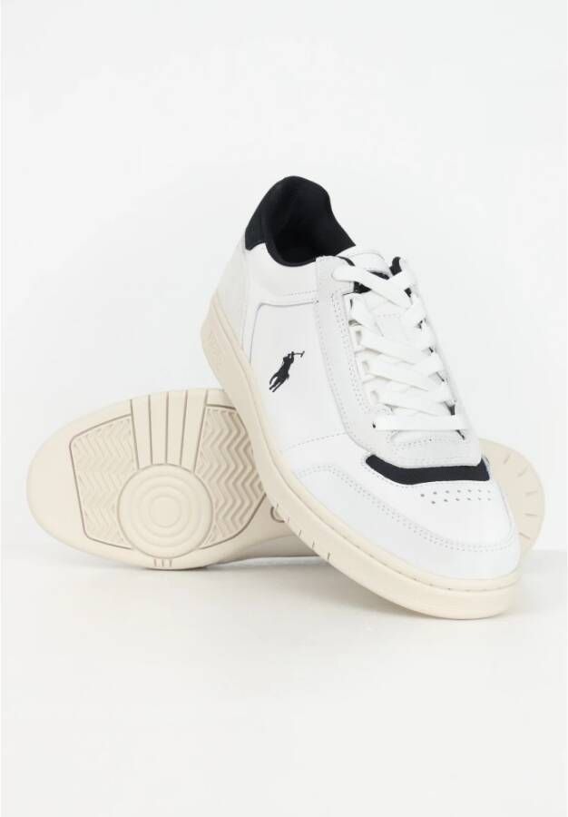 Ralph Lauren Witte Sneakers met Paardenlogo White Heren