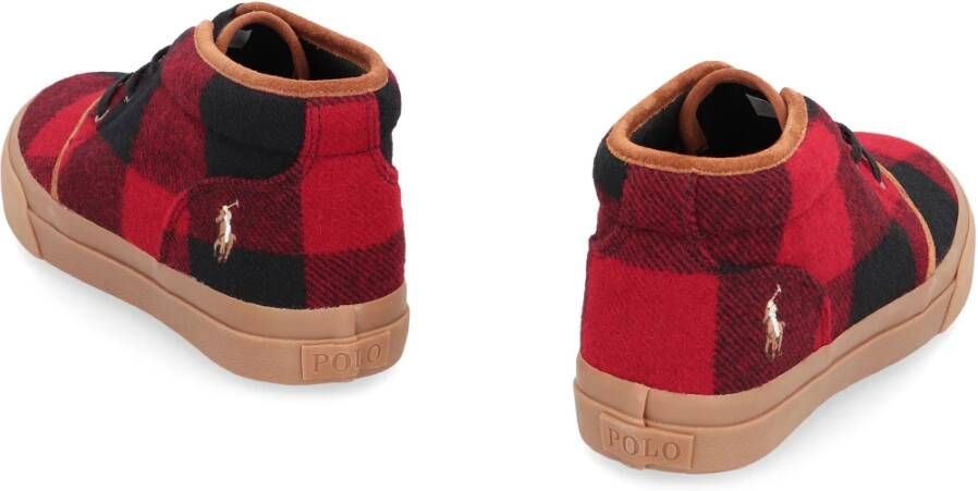 Ralph Lauren Wollen Mid-Top Sneakers Red Heren