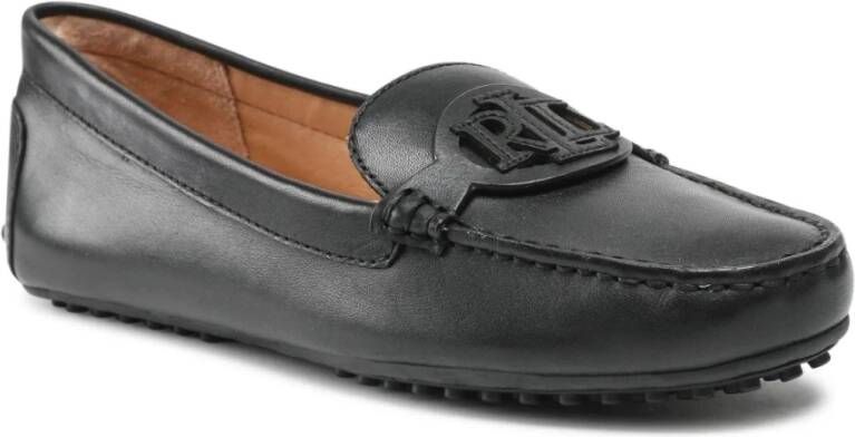 Ralph Lauren Zwarte Leren Loafers voor Vrouwen Black Dames