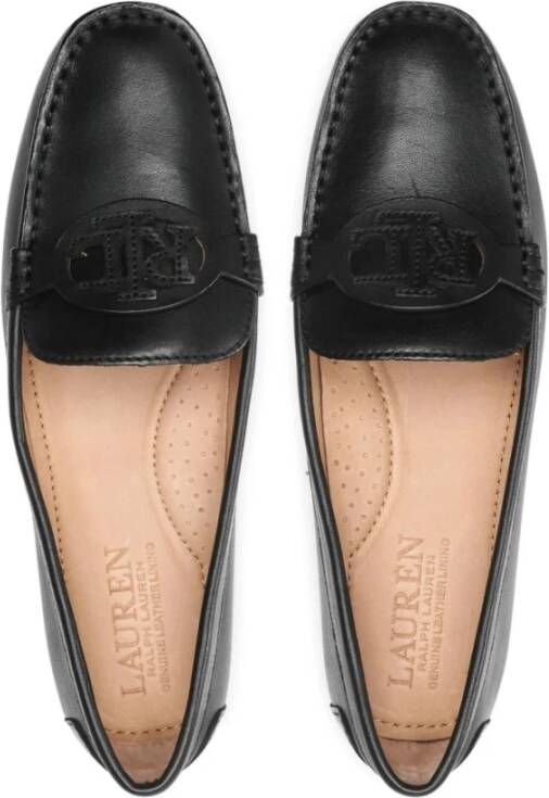 Ralph Lauren Zwarte Leren Loafers voor Vrouwen Black Dames