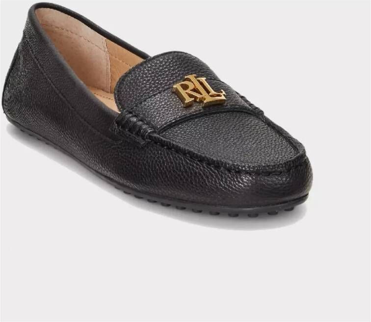 Ralph Lauren Zwarte loafers Barnsbury Pebbled Black Dames