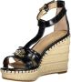 Ralph Lauren Zwarte Polyester Sleehak Sandalen met Enkelband Black Dames - Thumbnail 4