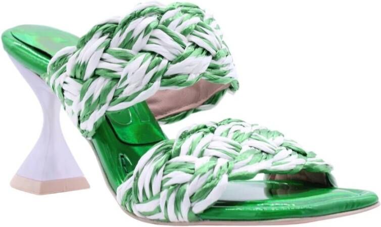 Ras Heeled Mules Groen Dames