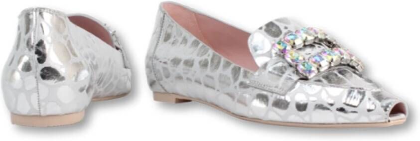 Ras Stijlvolle Zomer Loafer van Leer Gray Dames