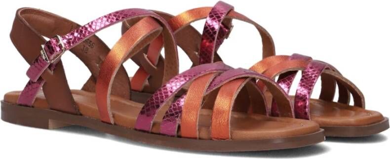 Red Rag Oranje Leren Sandalen voor Dames Multicolor Dames