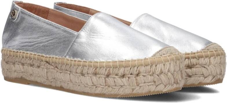 Red Rag Zilveren Espadrilles met Jute Platform Gray Dames