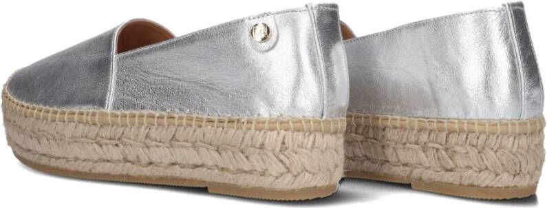 Red Rag Zilveren Espadrilles met Jute Platform Gray Dames