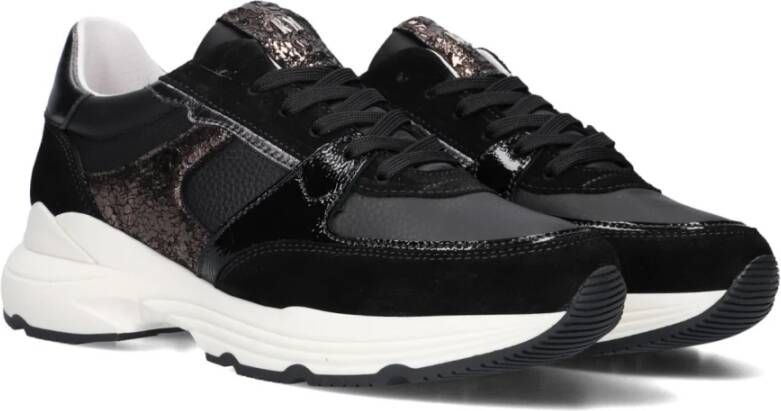 Red Rag Zwarte Leren Lage Sneakers Black Dames