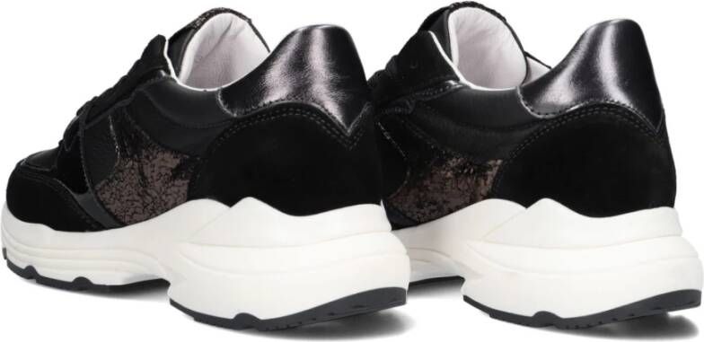 Red Rag Zwarte Leren Lage Sneakers Black Dames