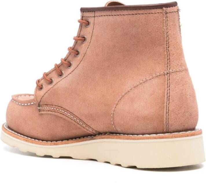 Red Wing Shoes Klassieke Moc Leren Enkellaarzen Pink Dames