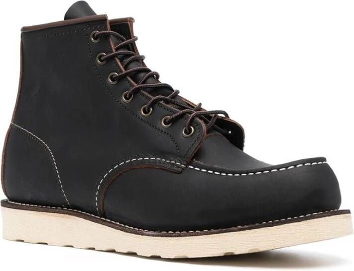 Red Wing Shoes Zwarte Leren Platte Schoenen Vetersluiting Black Heren