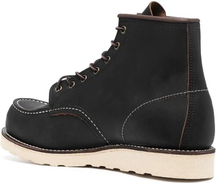 Red Wing Shoes Zwarte Leren Platte Schoenen Vetersluiting Black Heren