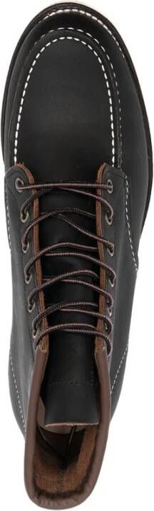 Red Wing Shoes Zwarte Leren Platte Schoenen Vetersluiting Black Heren