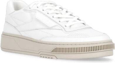 Reebok Witte Leren Sneakers Ronde Neus Logo White Heren