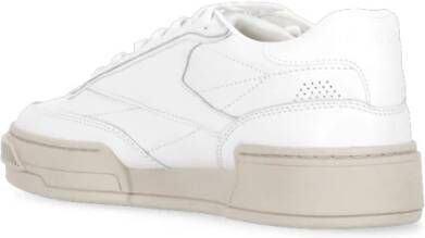 Reebok Witte Leren Sneakers Ronde Neus Logo White Heren