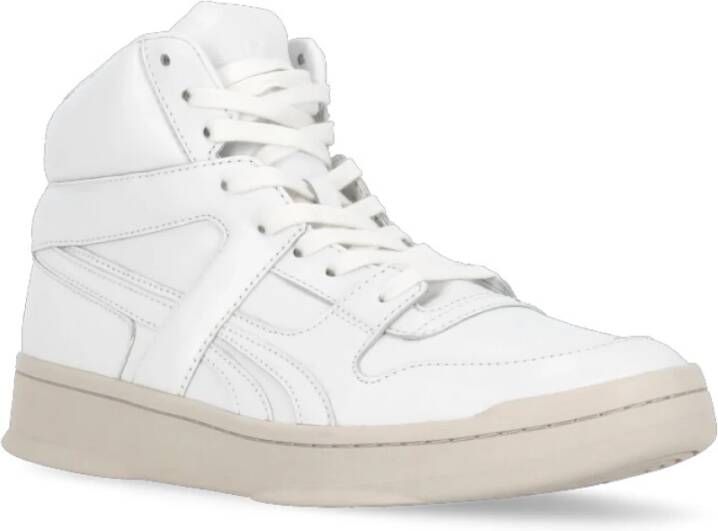 Reebok Witte Leren Sneakers Ronde Neus Logo White Heren