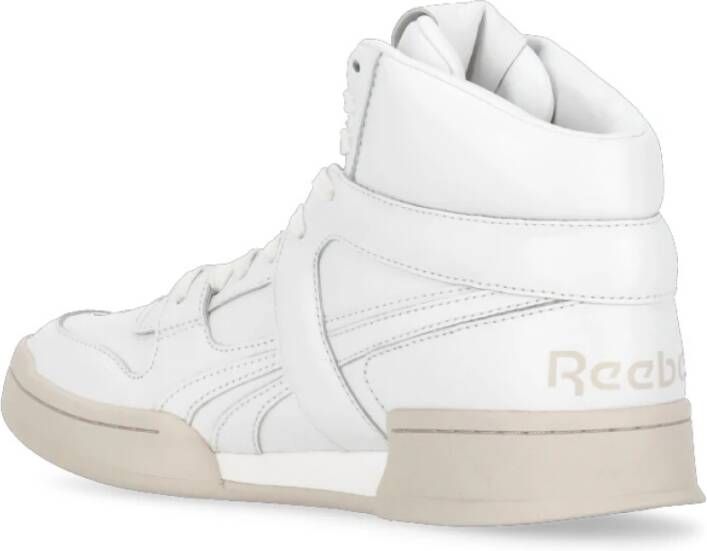 Reebok Witte Leren Sneakers Ronde Neus Logo White Heren