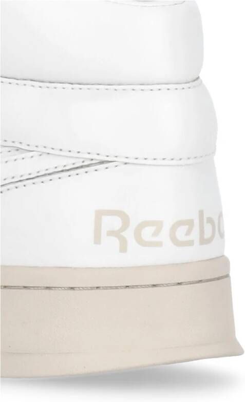 Reebok Witte Leren Sneakers Ronde Neus Logo White Heren