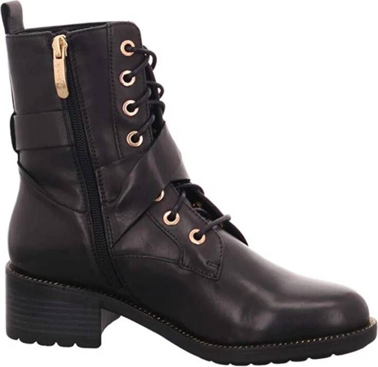 Regarde le Ciel Zwarte Leren Enkellaarzen Black Dames