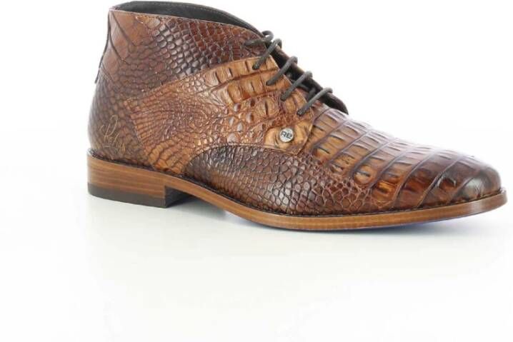 Rehab Heren Cognac Croco Leren Schoenen Brown Heren