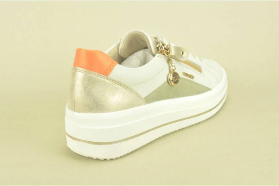 Remonte Beige Sneaker met Tiret Design Beige Dames