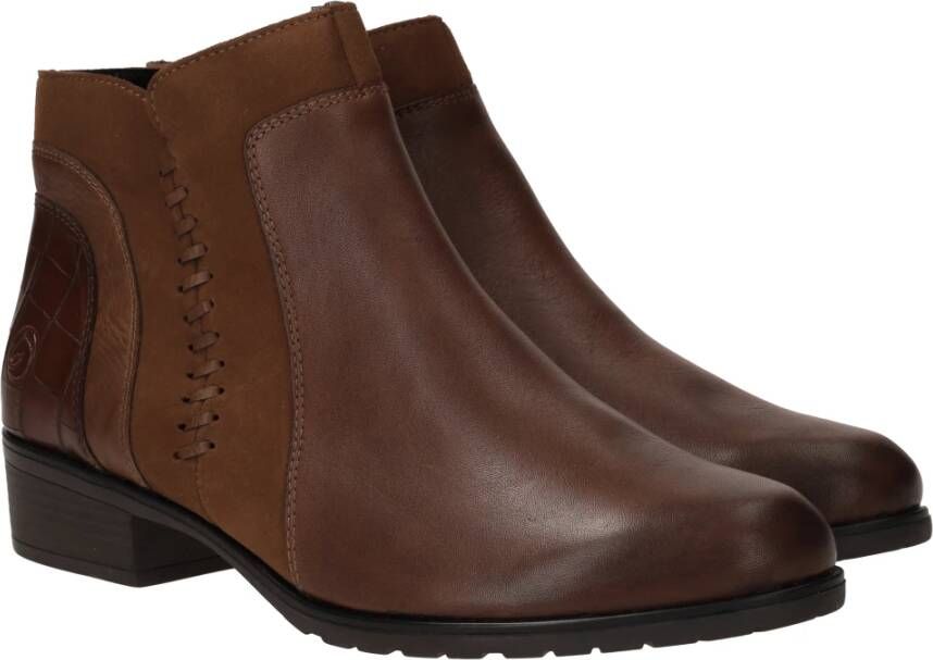 Remonte Bruine enkellaars met comfortabele hak Brown Dames