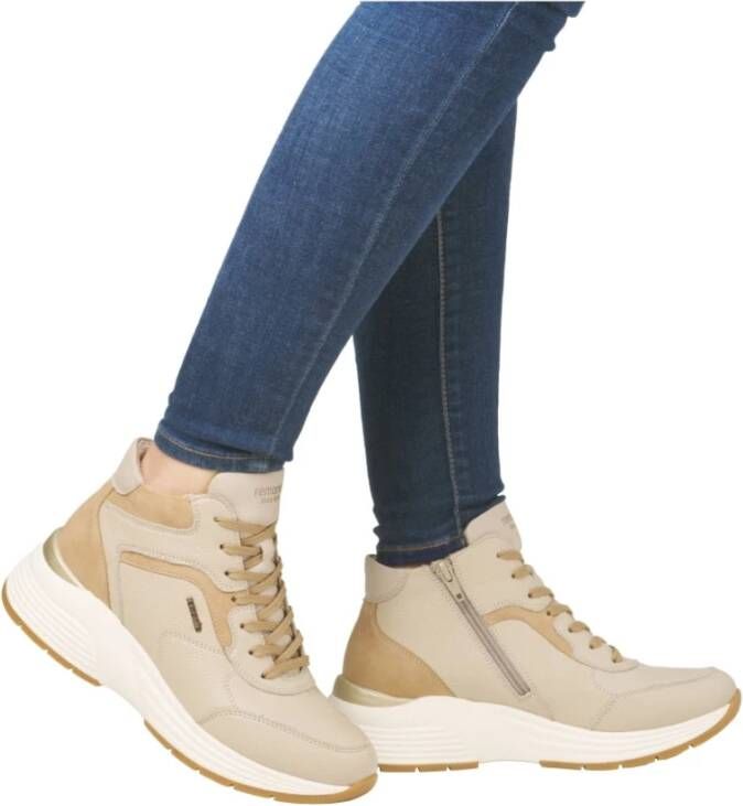 Remonte Casual Beige Gesloten Dames Enkellaarsjes Beige Dames