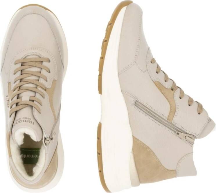 Remonte Casual Beige Gesloten Dames Enkellaarsjes Beige Dames