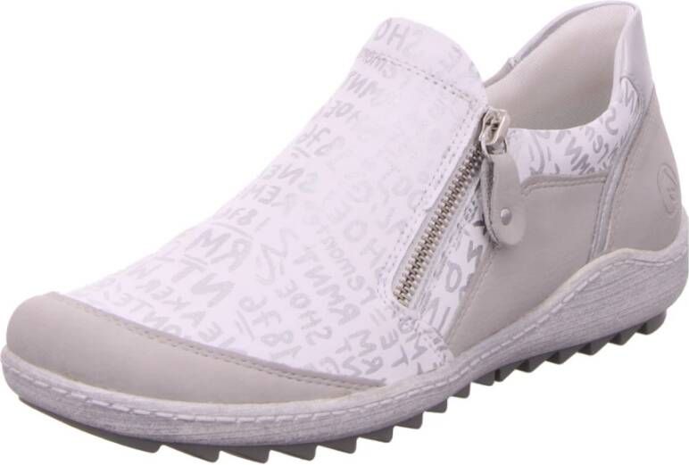 Remonte Casual Leren Schoenen met Ritssluiting White Dames