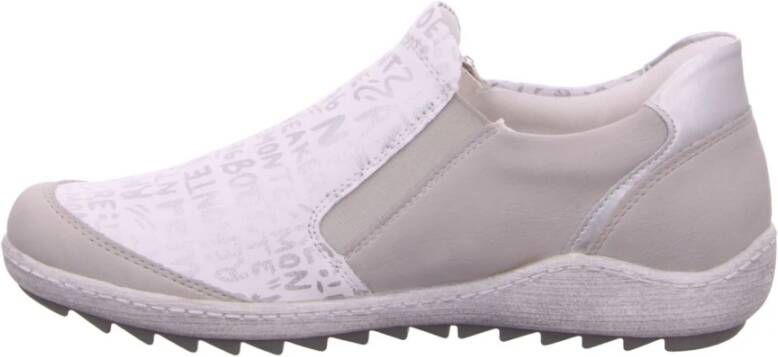 Remonte Casual Leren Schoenen met Ritssluiting White Dames