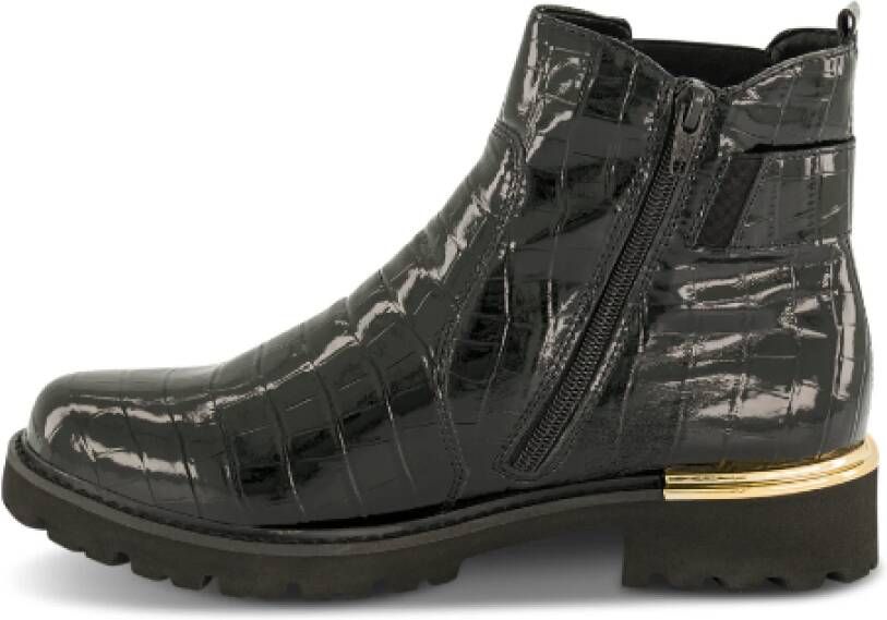 Remonte Elegante Croco Leren Laarzen met Gouden Gesp Black Dames