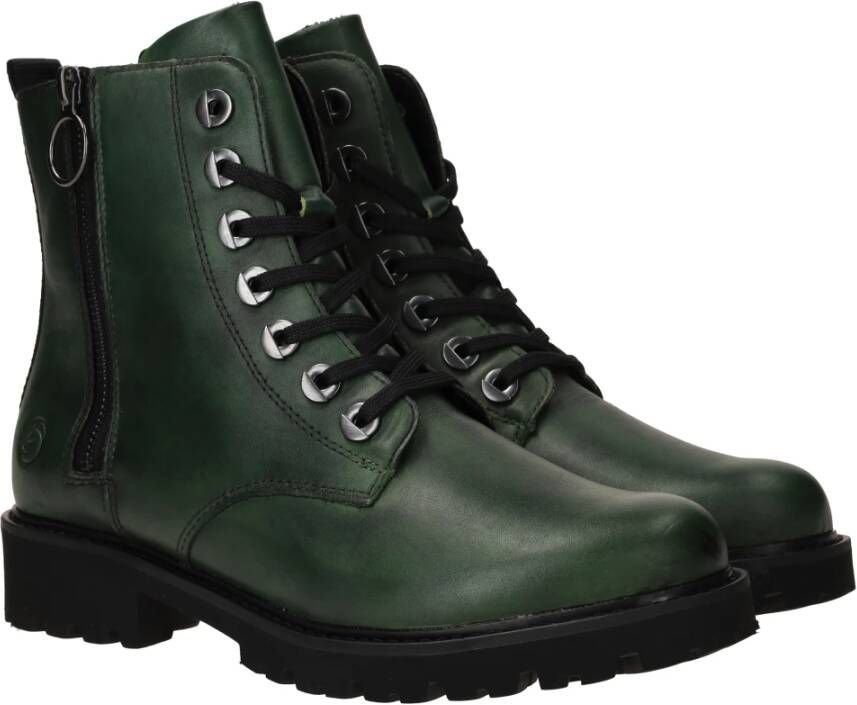 Remonte Groene Leren Veterschoenen voor Dames Green Dames