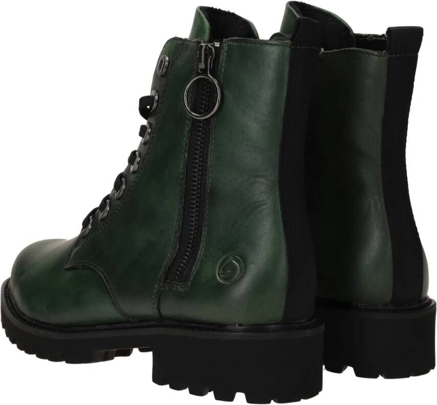 Remonte Groene Leren Veterschoenen voor Dames Green Dames