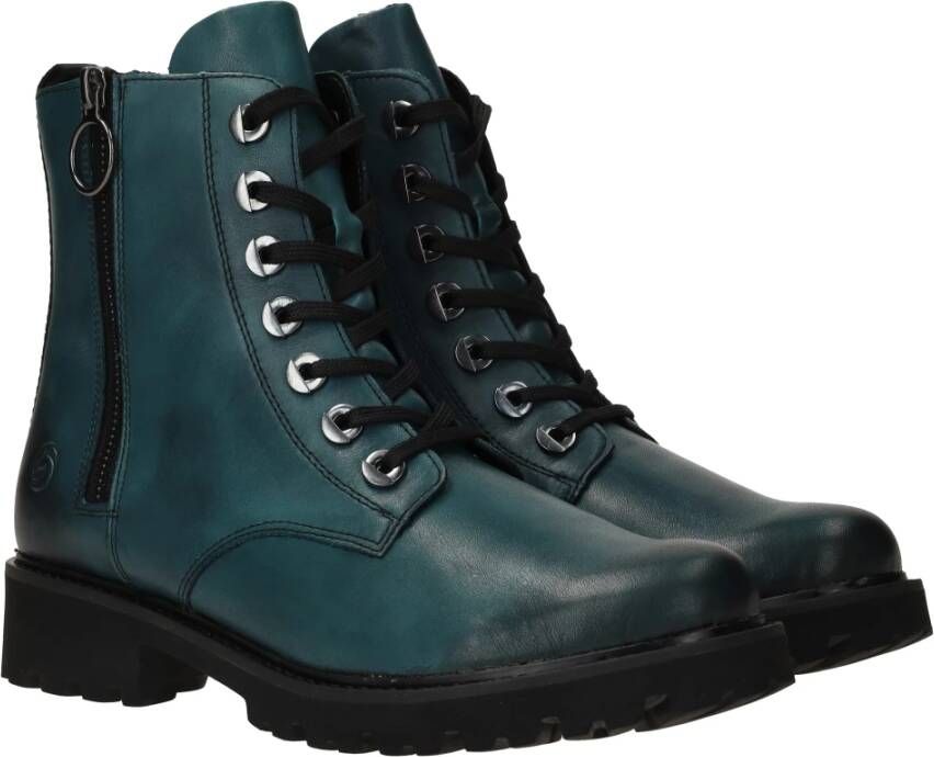 Remonte Metallic Petrol Veterschoenen Blue Dames