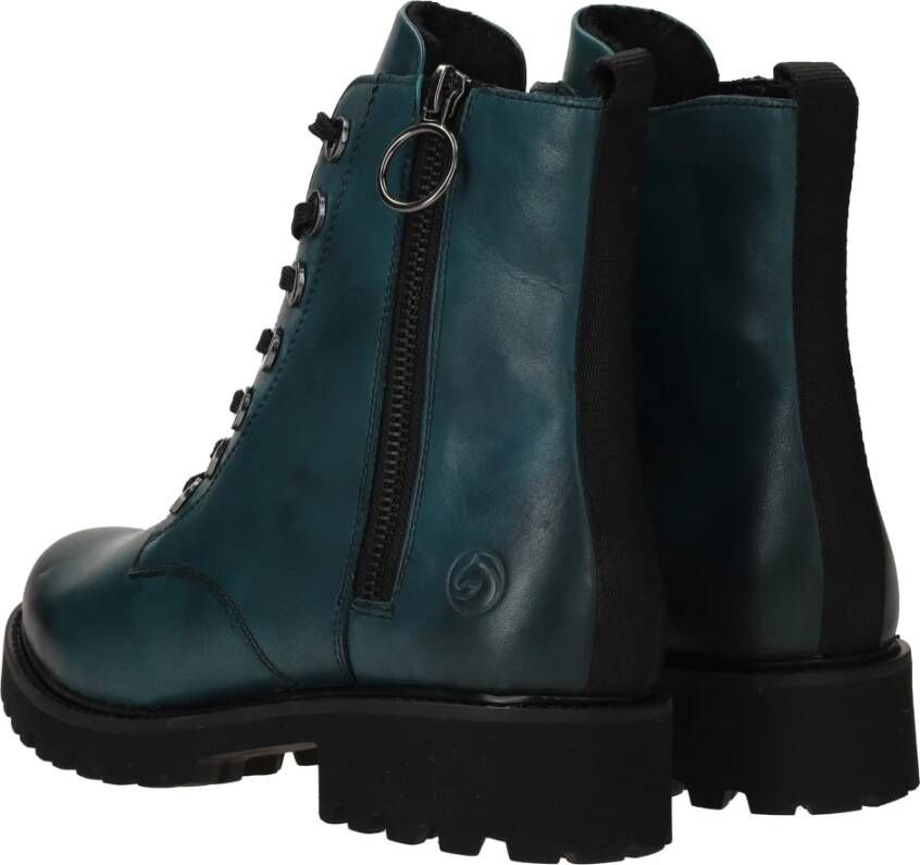 Remonte Metallic Petrol Veterschoenen Blue Dames