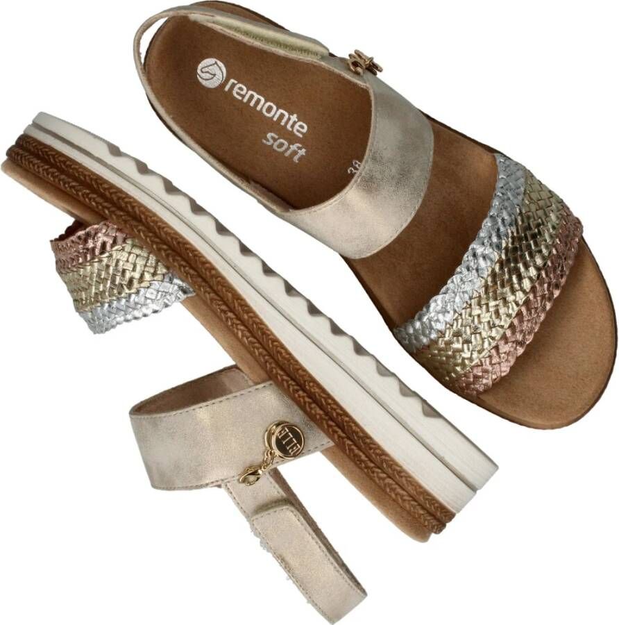 Remonte Metallic Zomer Sandaal met Witte Zool Multicolor Dames