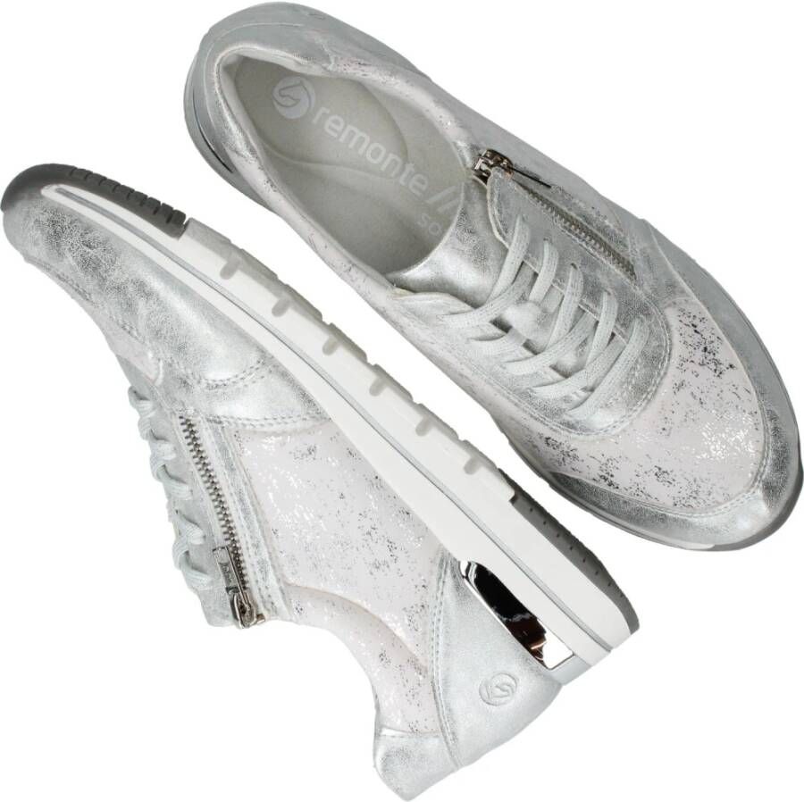 Remonte Zilveren Metallic Sneakers voor Dames Gray Dames