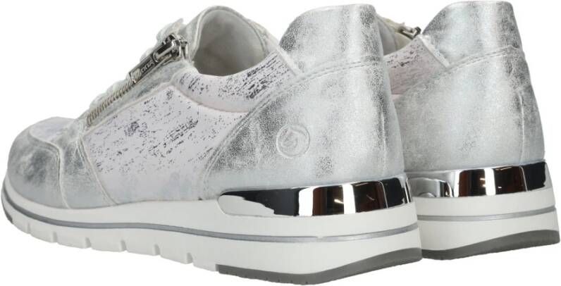 Remonte Zilveren Metallic Sneakers voor Dames Gray Dames