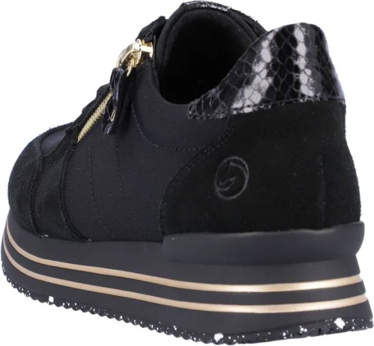 Remonte Zwarte Casual Gesloten Sneakers voor Dames Black Dames