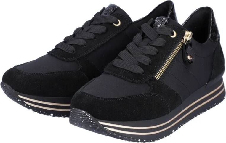 Remonte Zwarte Casual Gesloten Sneakers voor Dames Black Dames