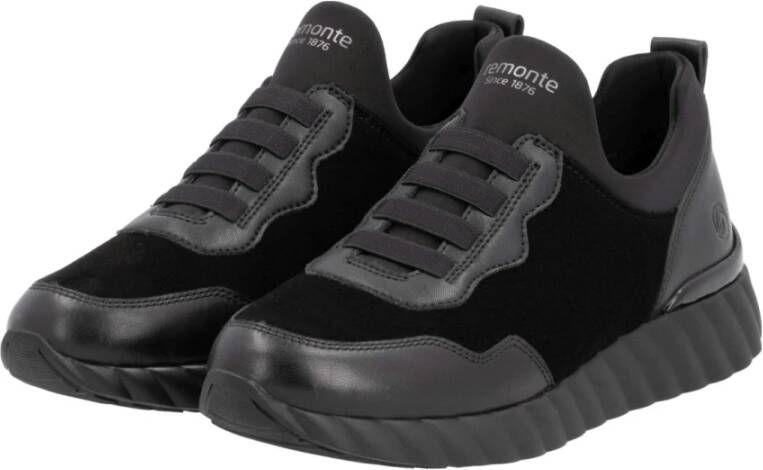 Remonte Zwarte Casual Gesloten Sneakers voor Dames Black Dames